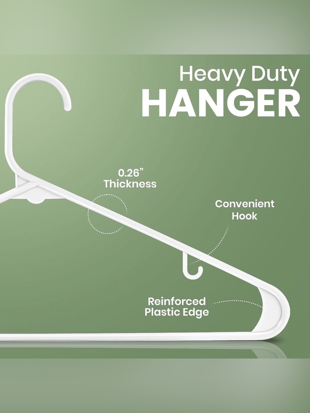 Utopia Home 50 Plastic Hangers Built-in Strap Hooks - White - New Open Box - Picture 2 of 8